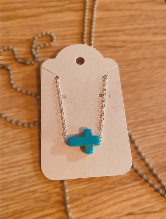 Turquoise Cross Necklace