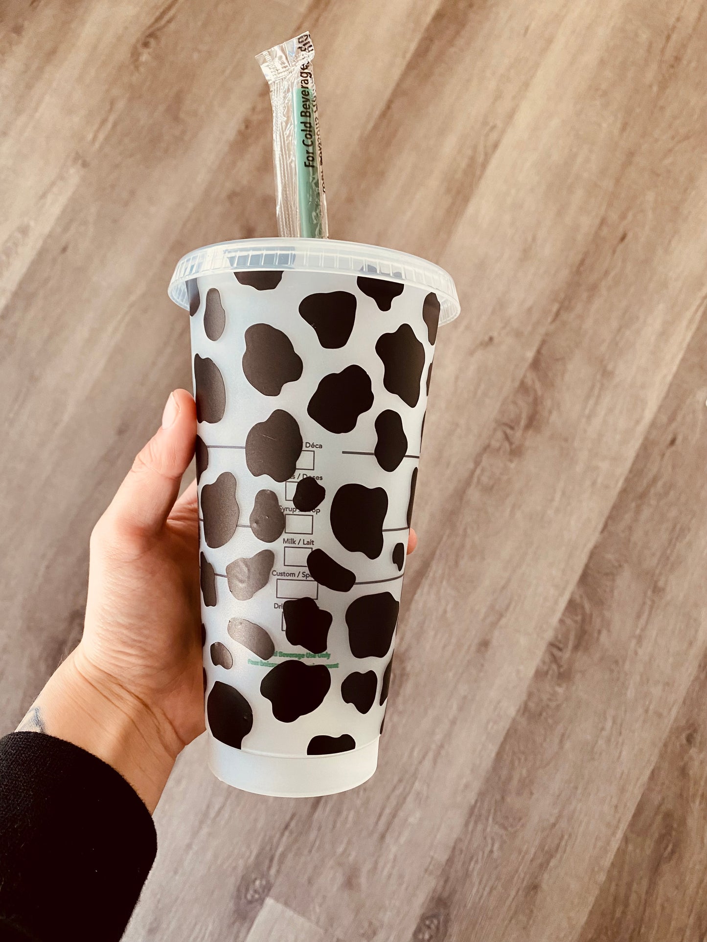 Black Cow Print Cup