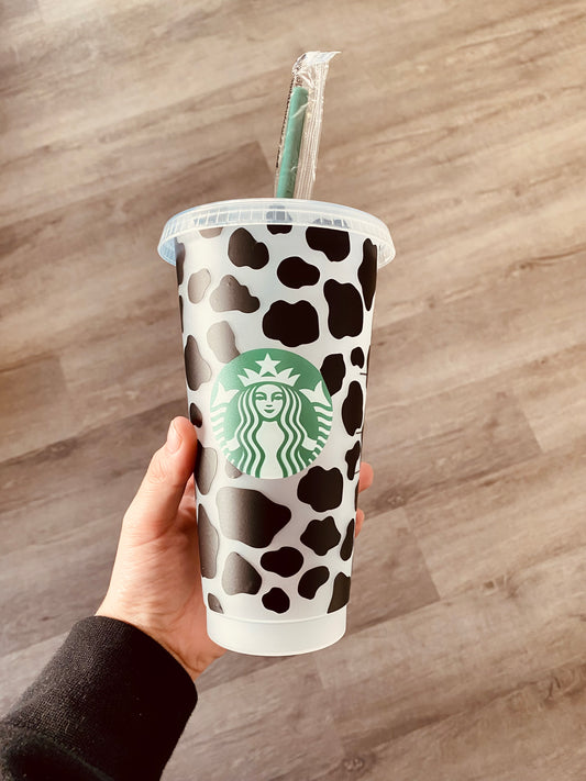 Black Cow Print Cup